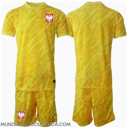 Camiseta Polonia Portero Primera Equipación Replica Eurocopa 2024 para niños mangas cortas (+ Pantalones cortos)